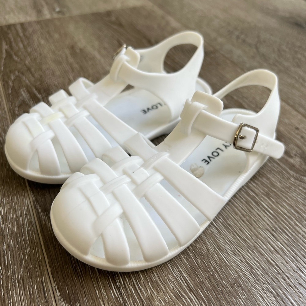 Lucky in Love White Jellies Plastic Sandals Toddler size 8